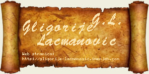 Gligorije Lacmanović vizit kartica